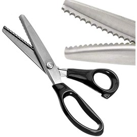 Serrated Scalloped Edge Pinking Shears, Multifunction Stainless Steel Shears Tailor Scissors, Professional Zig-Zag Cut Scissors, Sewing Craft Paper Clothing Fabric Cut for Home (5mm, Scalloped)