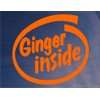 GINGER INSIDE Car Sticker Orange Funny Joke Van Bike Bumper