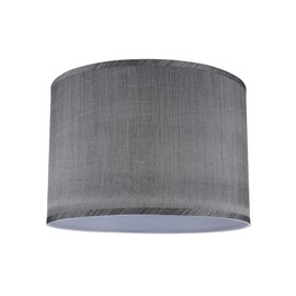 Aspen Creative 31013A Transitional Hardback Drum (Cylinder) Shape Spider Construction Lamp Shade in Grey & Black, 16" wide (16" x 16" x 11")