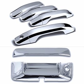 UFRAME Cobra-Tek Compatible with 2015-2016 Chevy Canyon Colorado 2014-2016 Chevy Silverado GMC Sierra Chrome Door Handle Cover 4D & Tailgate Handle Cover Combo Kit (No Passenger Keyhole)