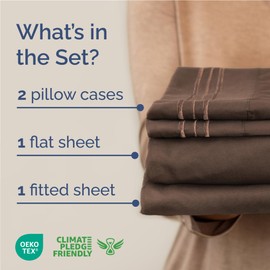 CGK Unlimited Full Size 4 Piece Sheet Set - Comfy Breathable & Cooling Bed Sheets Set - Hotel Luxury Bedding for Women, Men, Kids & Teens - Deep Pockets, Easy Secure Fit, Soft and Wrinkle Free - Oeko-Tex - Brown