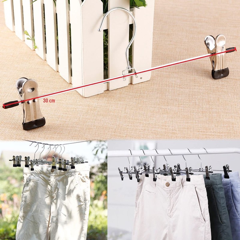 Trouser Hanger, Pant Hangers 3 Pcs Strong Chrome Skirt Coat