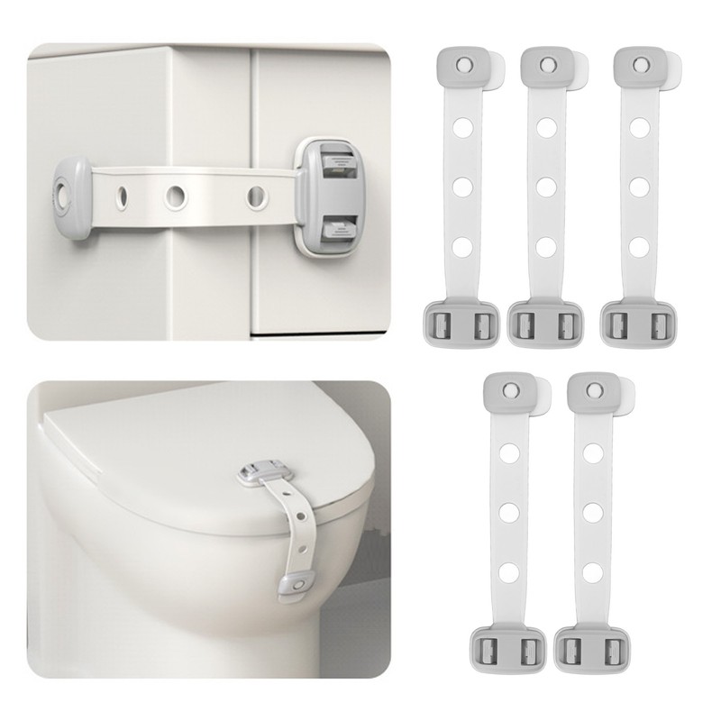 Child Safety Cabinet Proofing Double Lock Adjustable Strong Adhesive Baby