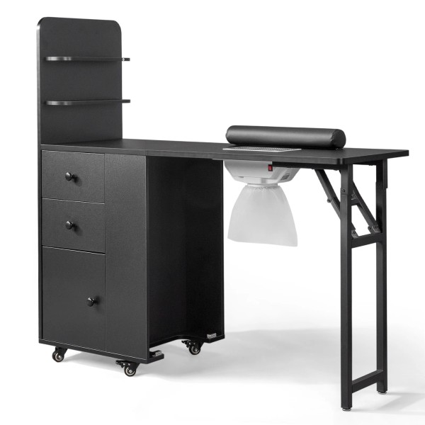 Unbranded Salon Mobile Folding Manicure Table with Electric Dust Collector,