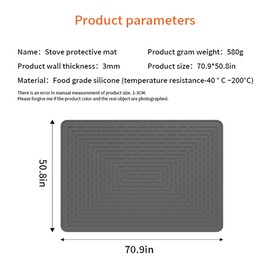 Large Silicone Stove Top Covers Heat Resistant Stove Mat for Top Stove Drying Mat for Home Kitchen 28" x 20" (Gray)