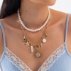 CRUSH CR Bohemian Pearl & Shell Choker Necklace Set -
