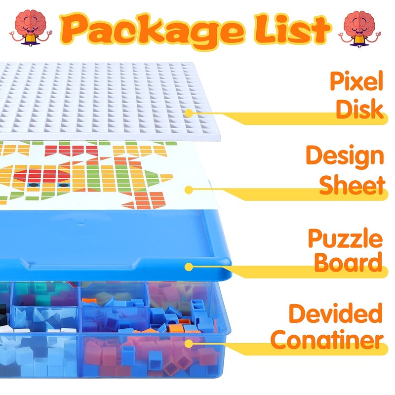 ZOZOPLAY Kids Toys Mosaic Puzzle,490Pcs Building Blocks,Educational Toys with 6