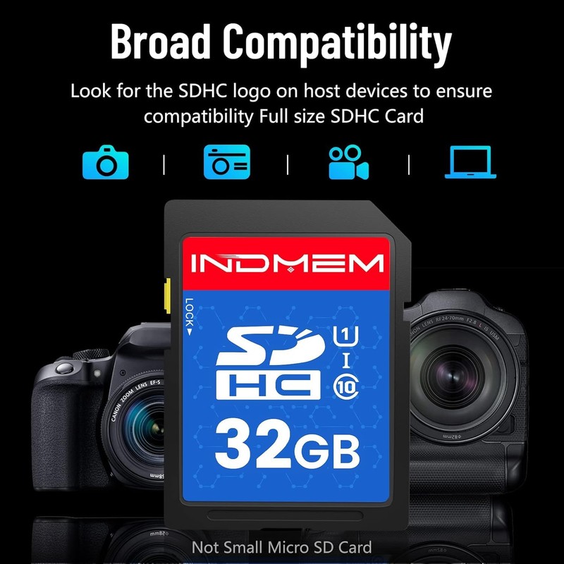 INDMEM 32GB SD Card 3 Pack, C10 SDHC UHS-I Memory