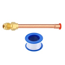 uxcell 2Pcs Brass Pipe Fitting, 1/4 SAE Male Thread x 1/4" OD Flare Connector with Copper Tube for HVAC System Air Conditioner Refrigeration