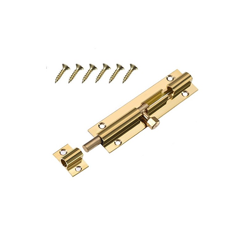 Merriway BH05819 Brass Surface Slide Straight Door Bolts, 100 mm