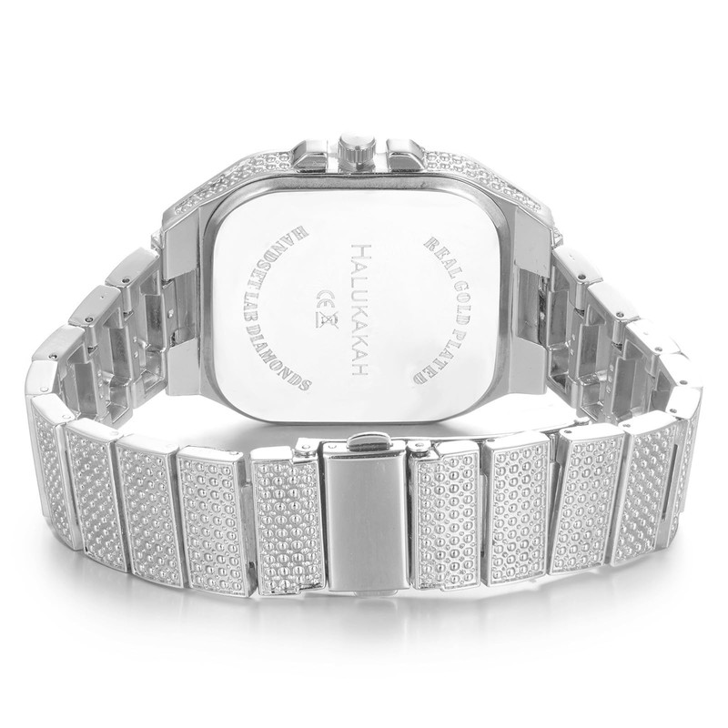 Halukakah Diamonds Gold Watch for Men, Platinum White Gold Plated