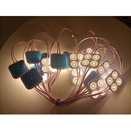 Q QINGCHEN Warm White 3.0W LED Module 12V DC Waterproof Decorative Light for Lightbox Letter Advertising Signs with Tape Adhesive Backside (20pcs Pack)