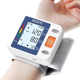 Wrist Blood Pressure Monitor, Blood Pressure Device, Wrist Automatic BP Monitor, Home Blood Pressure Monitor with LCD Display, Voice Transmission, Adjustable Wrist Cuff, 2 x 99 Memory Dual-Use