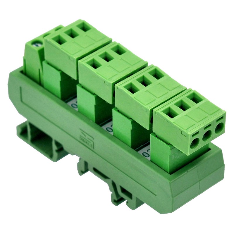 Slim DIN Rail Mount 10A/300V Pluggable Screw Terminal Block Distribution