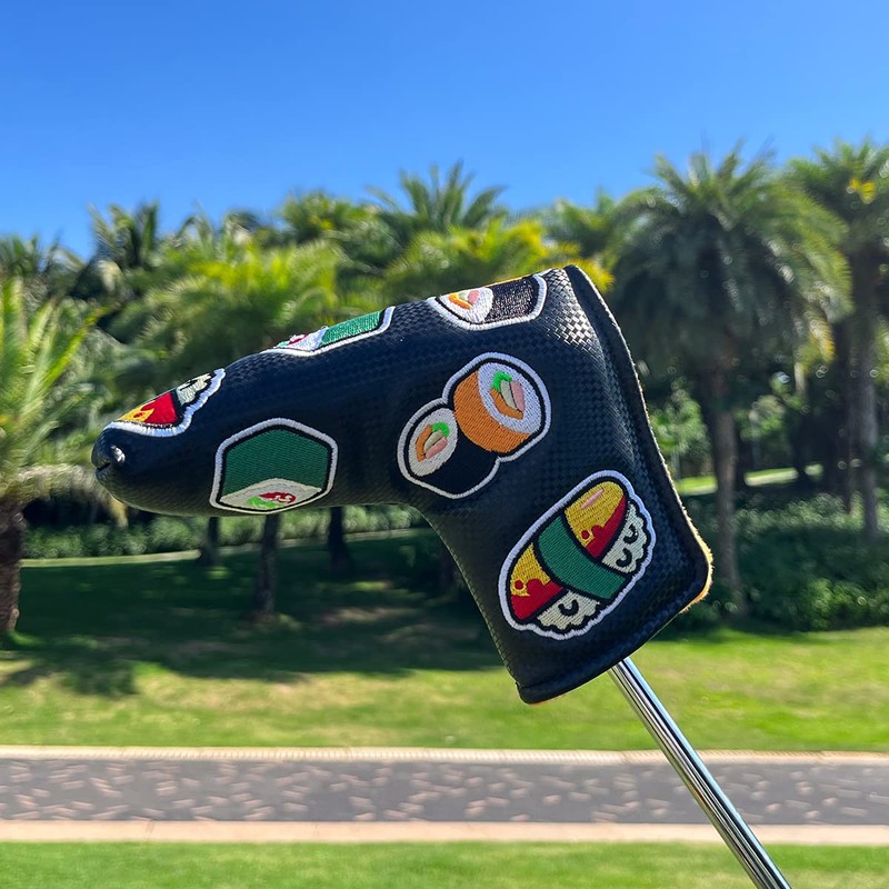 Black Golf Putter Cover Japanese Sushi,Blade Putter Headcover