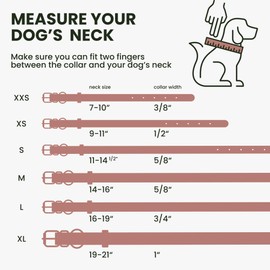 BRONZEDOG Rolled Leather Dog Collar with QR ID Tag Adjustable Soft Round Collars for Small Medium Large Dogs Puppy Cat (16" - 19" Neck Size, Blush)