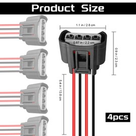 ZOKYUYS Pack of 4 Ignition Coil Connector, Compatible with T0y0ta Camry Corolla, Scion tC, Sienna, Replace 90980-11885, 90919-02240 Ignition Coil Female Connector Plug Harness Pigtail