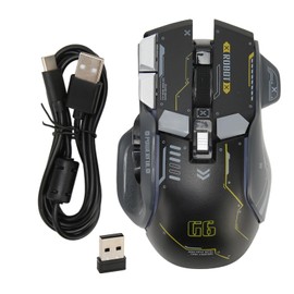 Jectse Wireless Gaming Mouse, 3 Mode 2.4G Wired Bluetooth Mouse with 5 Adjustable DPI and 11 RGB Light, PC Gaming Mice Ergonomic Computer Mouse for Laptop (Black)