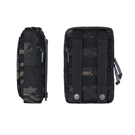 IDOGEAR Tactical MOLLE Pouch Multi-Purpose Compact EDC Small Utility Pouch Admin Organizer for Outdoor (Multi-camo Black)