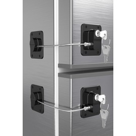 Fridge Lock Refrigerator Lock for Kids with Keys Childproof Combination Lock for Cabinets and Drawers Easy Install No Drilling Multifunctional Child Safety Lock （2 Pack）
