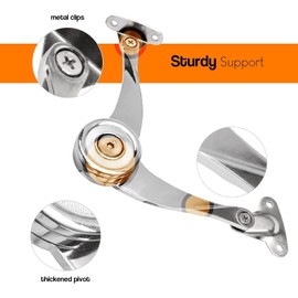 Nuyoah Flap Holder Flap Fitting Folding Hinge Flap Scissors Flap Support Stainless Steel Flap Hinge Pack of 2 for Furniture Door Lid Support Hinge Cabinet Door