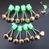 10 Pcs Green Silver Fishing Rod Extra Loud Alarm Dual