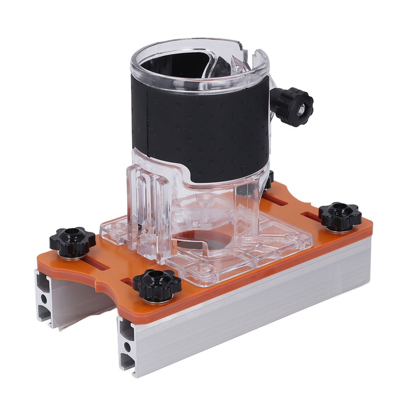 Woodworking Router Base with Transparent Cover Milling Cutter Slotting Bracket