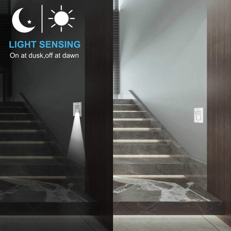 2 Pack Illuminated Light Switch,Paddle Rocker Wall Switch with LED