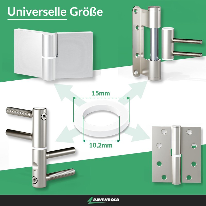 RAVENBOLD Fitting Rings for Room Doors [Practical Set of 50: