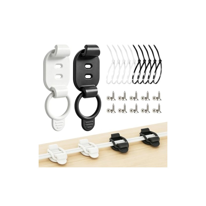 Adjustable Cable Management Clips - Self Adhesive Cord Organizer