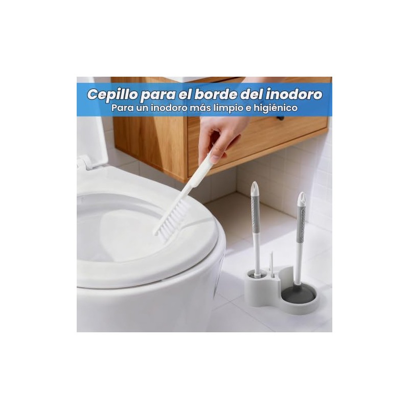 5PCS Cepillo para Baño con Base, Cepillo para Hendiduras y