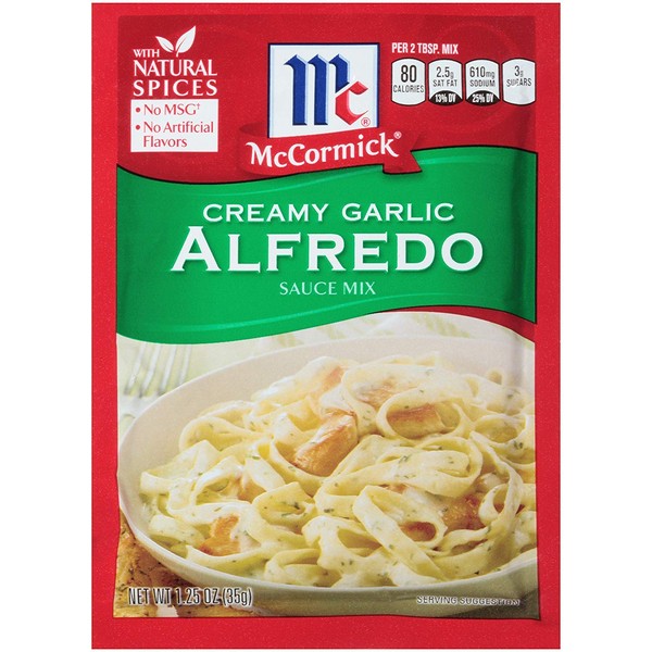 McCormick Creamy Garlic Alfredo Sauce Mix (1.25 oz Packets) 4 Pack