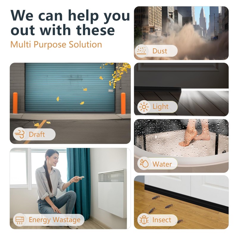 【2025 New Upgrade】 Wide Silicone Weather Stripping Door Seal with
