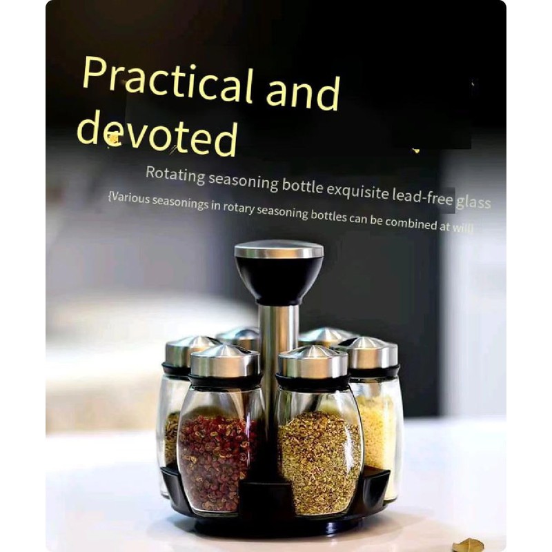 mkeodm Kitchen rotating spice rack storage set, 360 degree rotating