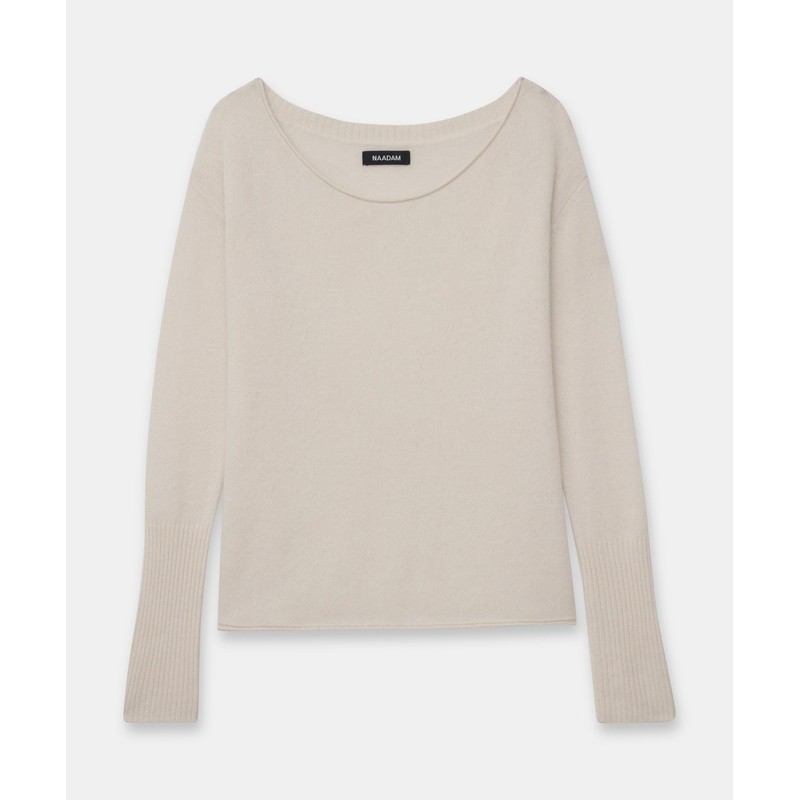 NAADAM Cashmere Boatneck Sweater, Shell, L