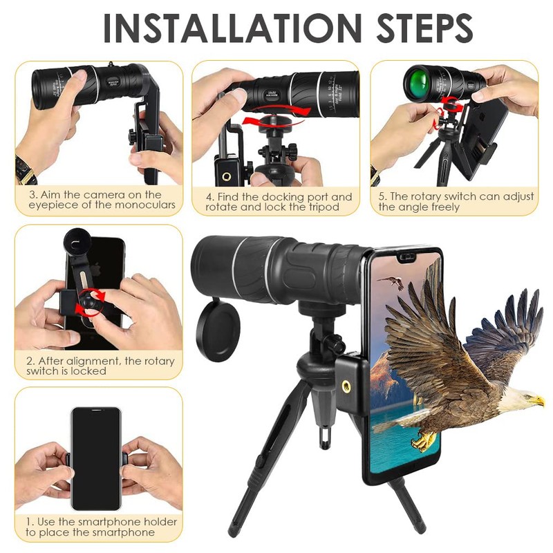 UniqueFire High Power Mini Black Telescope Zoom Adjustable Optical Monocular