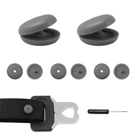 ZNDAW 5 Sets Seatbelt Stopper Kit, Snap-on Seat Belt Buckle Clip Stop with Wooden Handle Awl, Universal Safety Belt Button Clip Prevents Buckle from Sliding Down, Car Accessories (Gray, Matte)