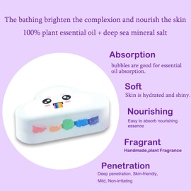 Rainbow Bath Bomb Gift Set, Organic & Natural Rainbow Cloud SPA Bath Bombs for Aromatherapy Relaxation Soak to Moisturize Skin, for Christmas Gifts for Women and Kids