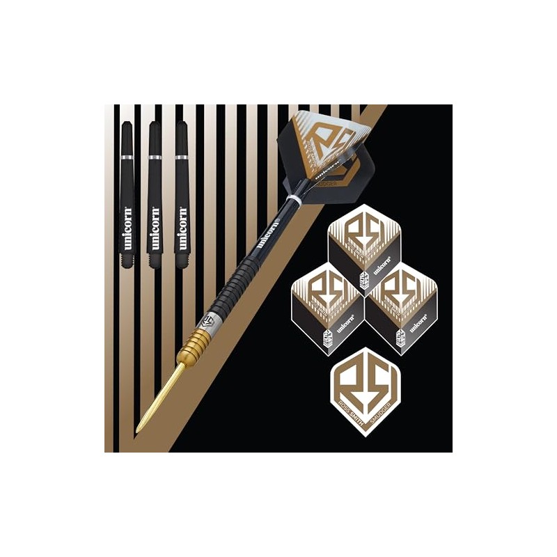 Unicorn Ross Smudger Smith Darts Set, Black/Gold, 22g