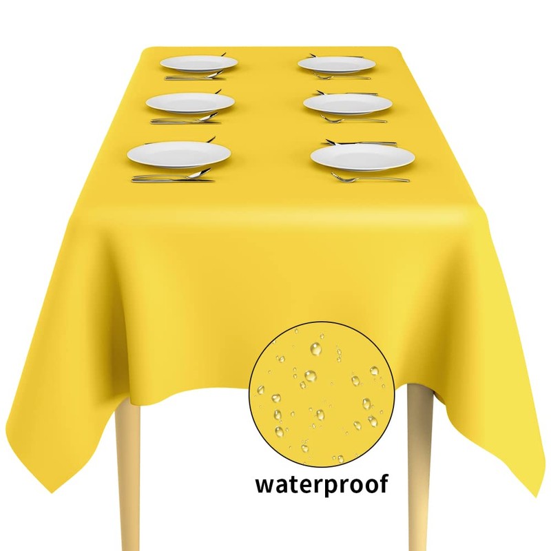 Table Cloth Rectangle Table 2 Pack Yellow Table Cloth Plastic