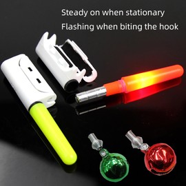 Fishing Rod Light, Fishing Rod Bells, Fishing Glow Stick, Fishing Bite Alarm,Fishing Bells, Night Fishing, Fishing Light, Night Fishing Accessories, 5 Pieces Flashing, Including 5 Batteries