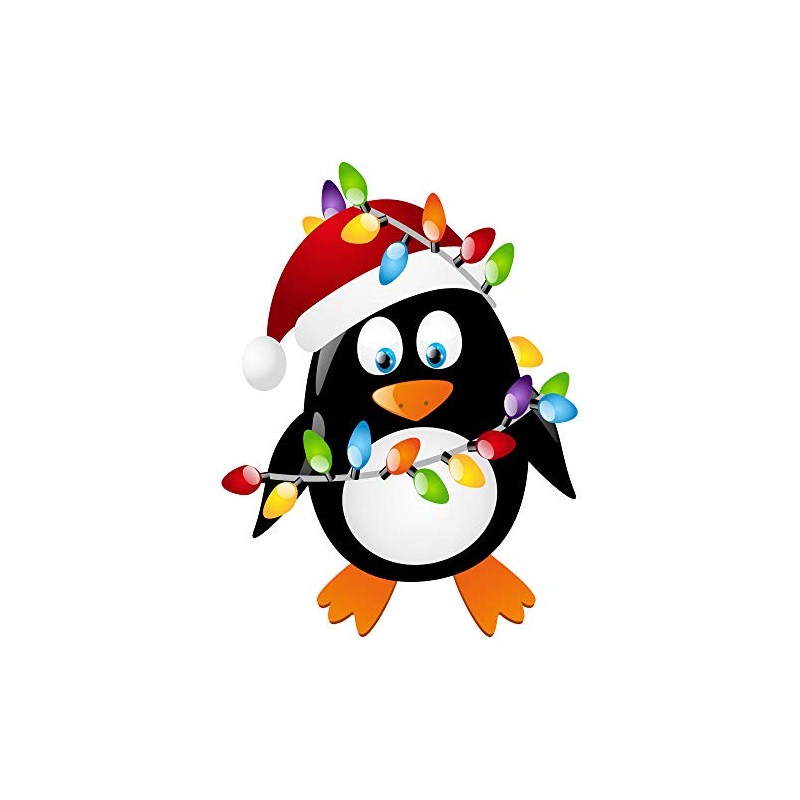Christmas Penguin Double Sided Window Cling - Seasonal Window Decorations