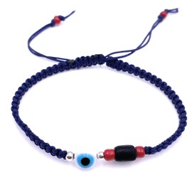 Art & Designs by AA Protection Bracelet for Men Evil Eye and Genuine Azabache Natural Stone Dark Navy Handcrafted in Usa