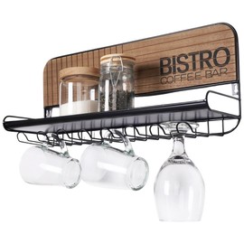 Vilde Cup Holder Wall Mount for Cups and Cups Made of Metal Black Bistro 48 x 12 x 20 cm