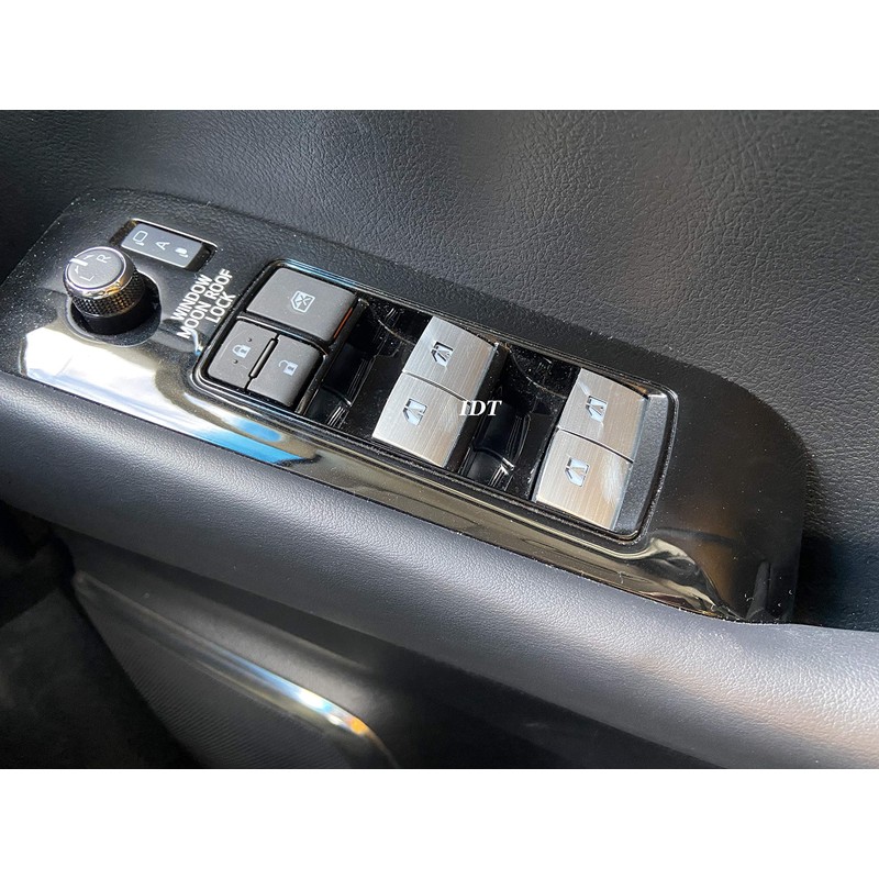 Alphard Vellfire Aluminum Power Window Switch Cover Silver Button Garnish,