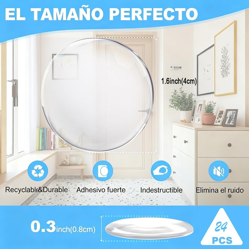 Tope para Puerta, 24 PCS Protector de Pared de Silicona,