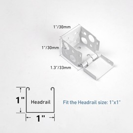 1" Mini Blind Metal Brackets (4-Piece Set) - Low Profile Box Mount for 1" x 1" Headrails - Heavy Duty White Steel Brackets with Screws - Inside/Outside Window Mount