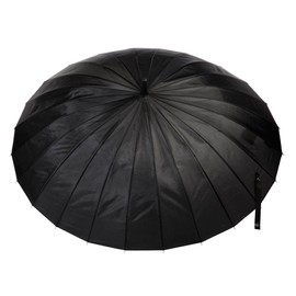 totes Large Eco Auto-Open 24 Rib Stick Umbrella with a Classic J Hook Curved Handle, Black