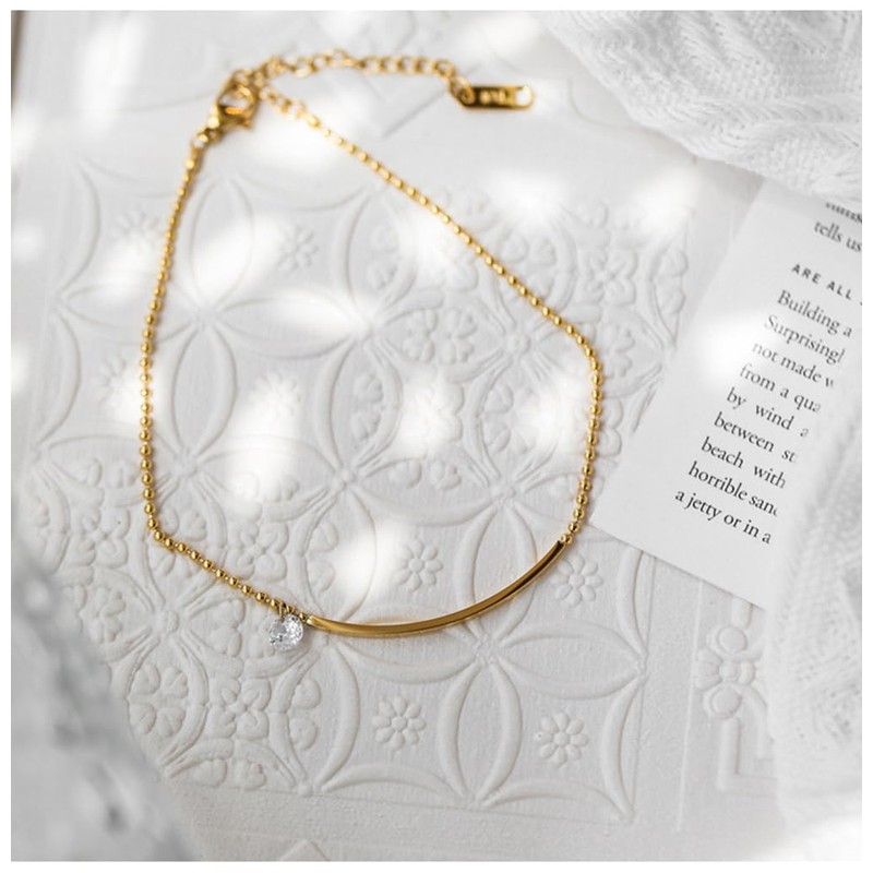 Yimofy Dainty Gold Anklets for Women Stainless Steel Simple Ankle