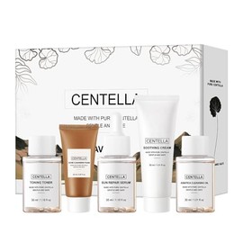 Madagascar Centella - Kit de Viaje Básico Para Esquís Calmante, Tamaño Compacto – Muestras de Productos para el Cuidado de la Piel, Rutina Básica para